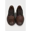 Men's brown leather lace-up shoes