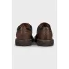 Men's brown leather lace-up shoes