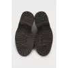 Men's brown leather lace-up shoes