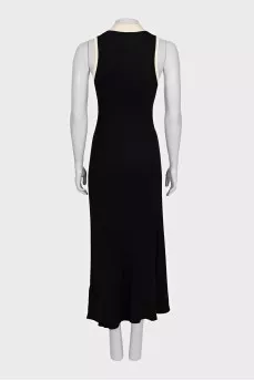 Sleeveless V-neck maxi dress with cape