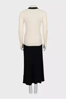 Sleeveless V-neck maxi dress with cape