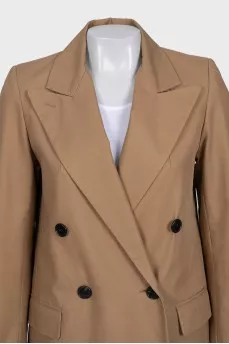 Double-breasted straight-cut coat