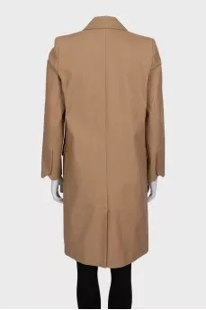 Double-breasted straight-cut coat