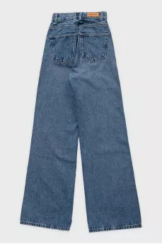High-waisted wide-leg jeans