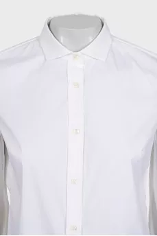 Straight-cut shirt with transparent sleeves