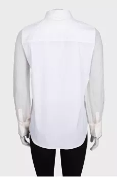 Straight-cut shirt with transparent sleeves