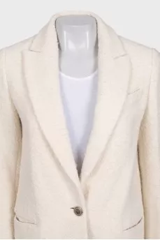 White straight-cut button-down jacket