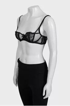 Black lace bra