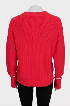 Knitted red sweater