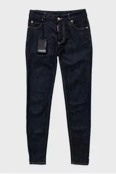 Dark blue tapered jeans