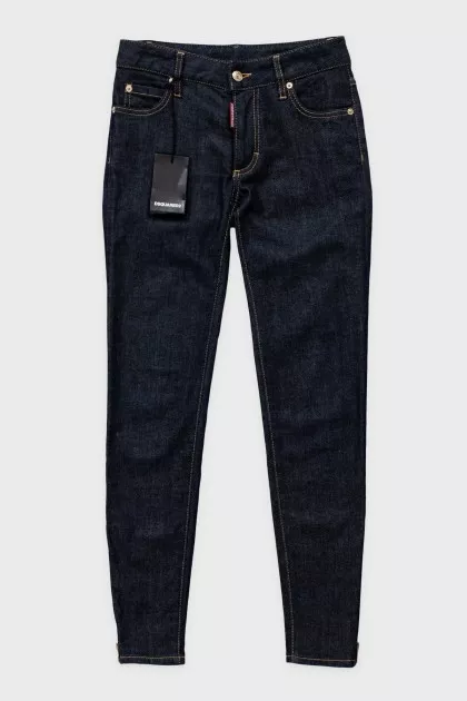 Dark blue tapered jeans