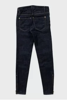 Dark blue tapered jeans