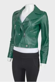 Leather green jacket