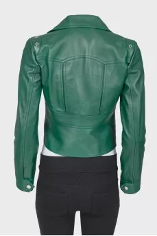 Leather green jacket
