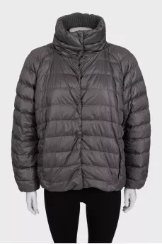 Reversible brown cashmere and silk jacket