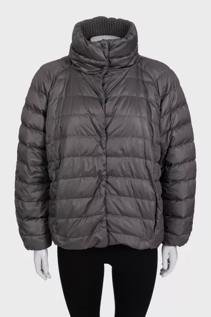 Reversible brown cashmere and silk jacket