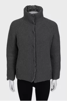 Reversible brown cashmere and silk jacket