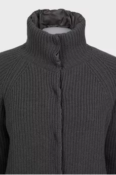 Reversible brown cashmere and silk jacket