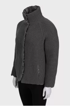 Reversible brown cashmere and silk jacket