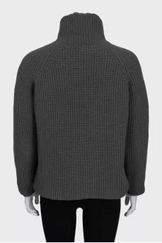Reversible brown cashmere and silk jacket