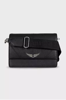 Leather crossbody bag with adjustable strap