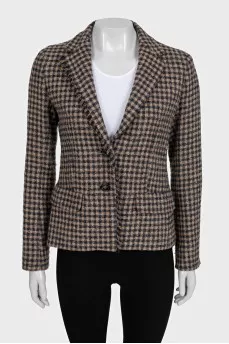 Cropped jacket with a plaid print