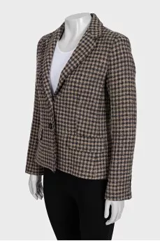 Cropped jacket with a plaid print