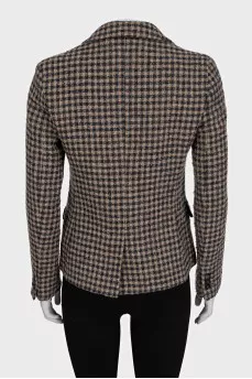Cropped jacket with a plaid print