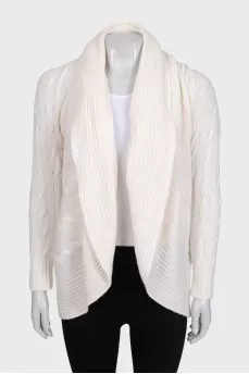 White cashmere cardigan without fastening