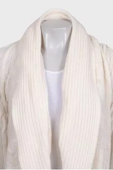 White cashmere cardigan without fastening