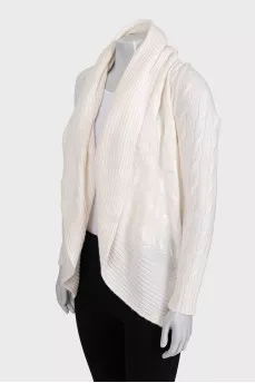 White cashmere cardigan without fastening