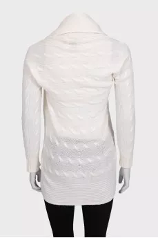 White cashmere cardigan without fastening