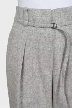 Straight-leg wool trousers with tag