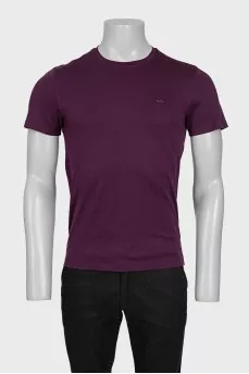 Men's purple T-shirt with logo