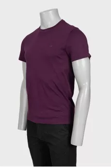 Men's purple T-shirt with logo
