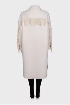 Straight-cut wool coat with patch pockets