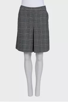 Gray plaid skirt with a zipper
