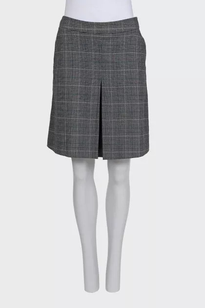 Gray plaid skirt with a zipper