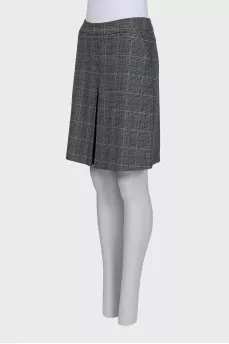 Gray plaid skirt with a zipper