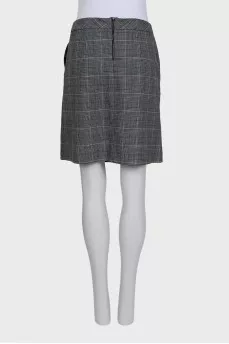 Gray plaid skirt with a zipper