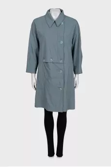 Men's light blue button-down coat