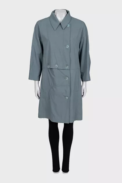 Men's light blue button-down coat