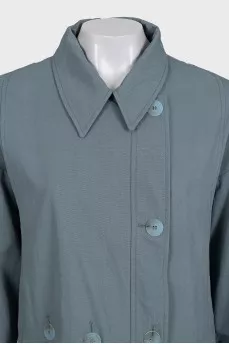 Men's light blue button-down coat