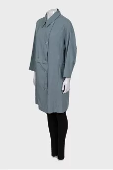 Men's light blue button-down coat
