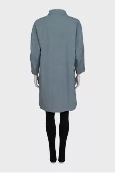 Men's light blue button-down coat