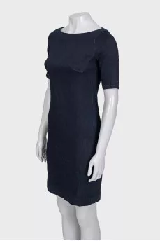 Blue denim dress with long sleeves