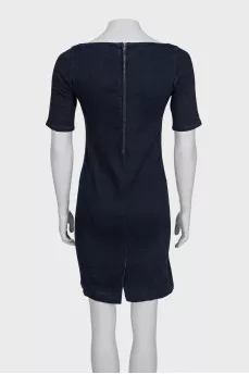 Blue denim dress with long sleeves