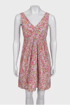 Fitted dress with a printed side zip