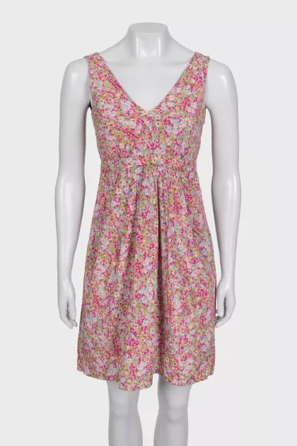 Fitted dress with a printed side zip