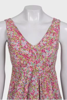 Fitted dress with a printed side zip